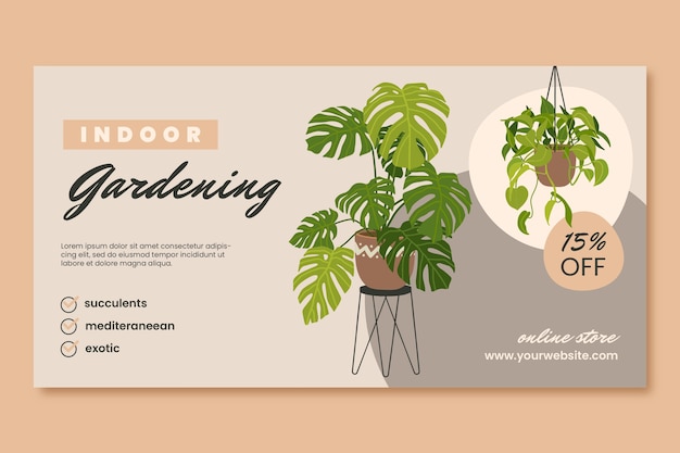 Flat gardening social media post template