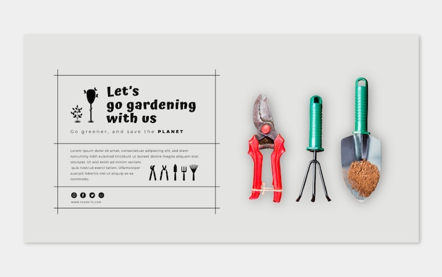 Free Vector flat gardening social media post template