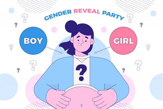 Flat gender reveal concept illustrated