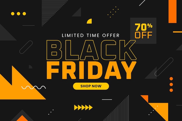 Flat geometric black friday background