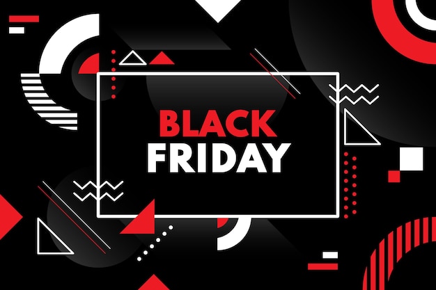 Flat geometric black friday background