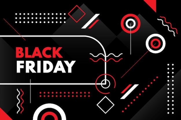 Flat geometric black friday background