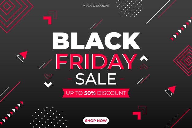 Flat geometric black friday background