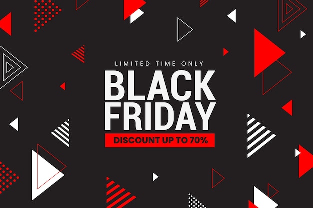 Flat geometric black friday background