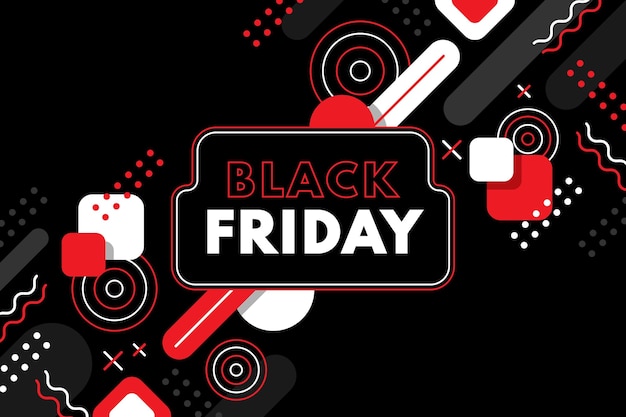 Flat geometric black friday background