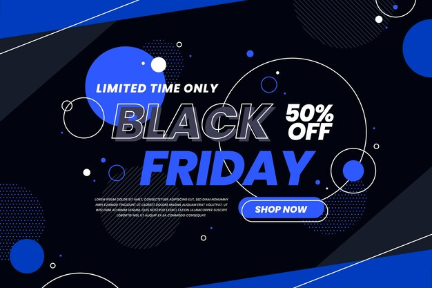 Flat geometric black friday background