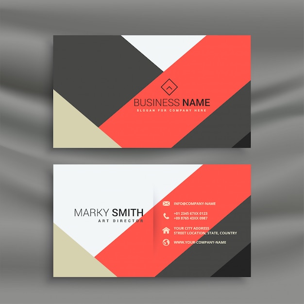 Flat geometric business card