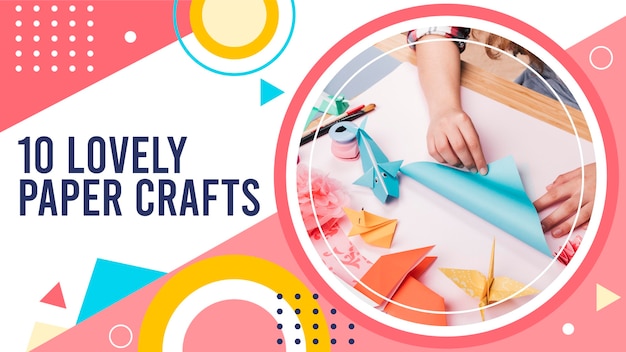 Free Vector flat geometric craft youtube thumbnail