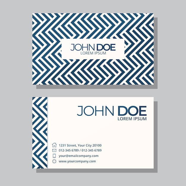 Flat geometric double-sided horizontal business card template