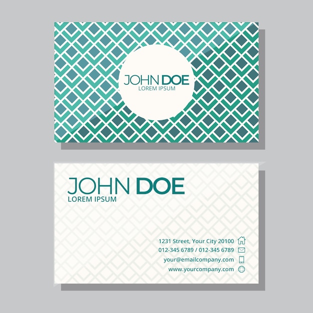 Free vector flat geometric double-sided horizontal business card template