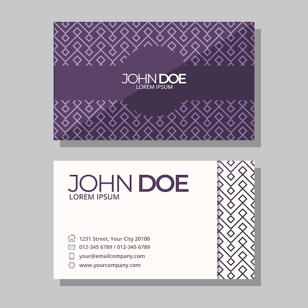 Free Vector flat geometric double-sided horizontal business card template