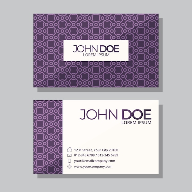 Free Vector flat geometric double-sided horizontal business card template