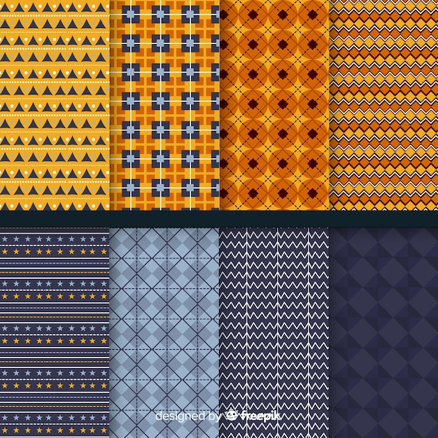 Flat geometric halloween pattern collection