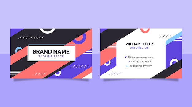 Flat geometric horizontal business card template