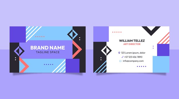 Flat geometric horizontal business card template