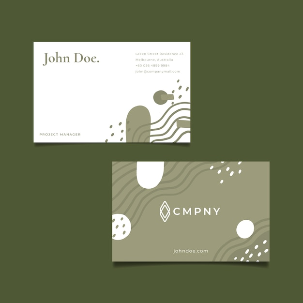 Free Vector flat geometric horizontal business card template