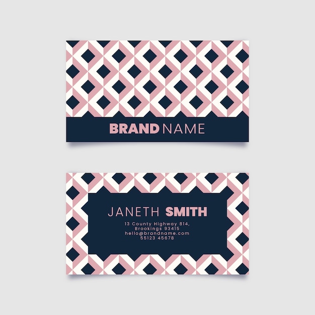 Free Vector flat geometric horizontal business card template