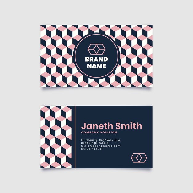 Flat geometric horizontal business card template