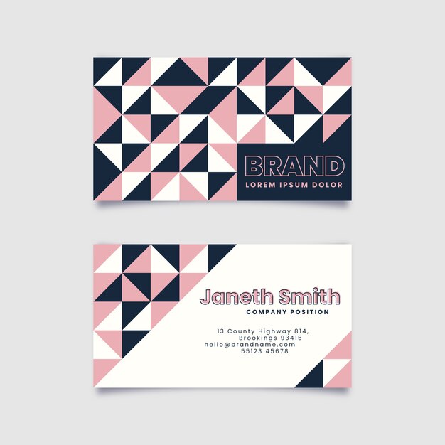 Flat geometric horizontal business card template