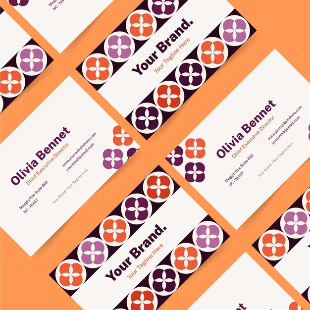 Free Vector flat geometric horizontal business card template