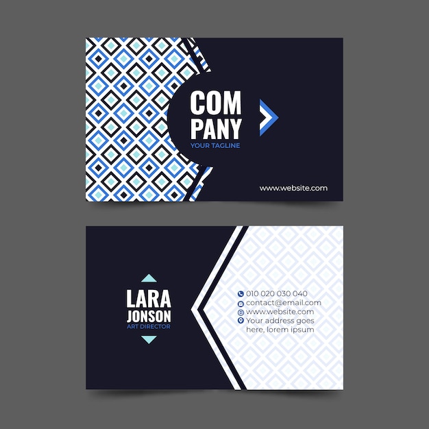 Flat geometric horizontal business card template