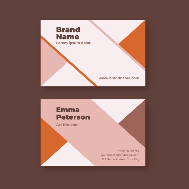 Flat geometric horizontal business card template