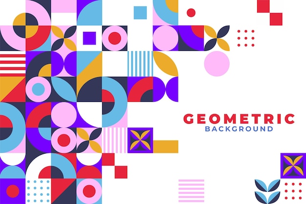 Flat geometric mosaic background