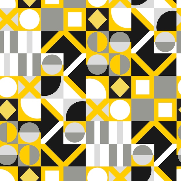 Flat geometric mosaic pattern design