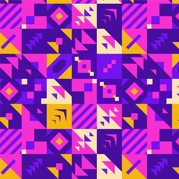 Flat geometric mosaic pattern design