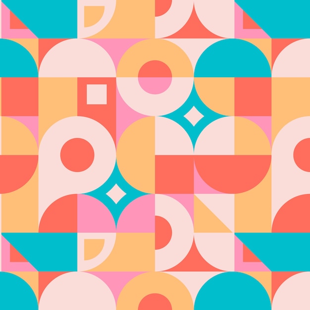 Flat geometric mosaic pattern design