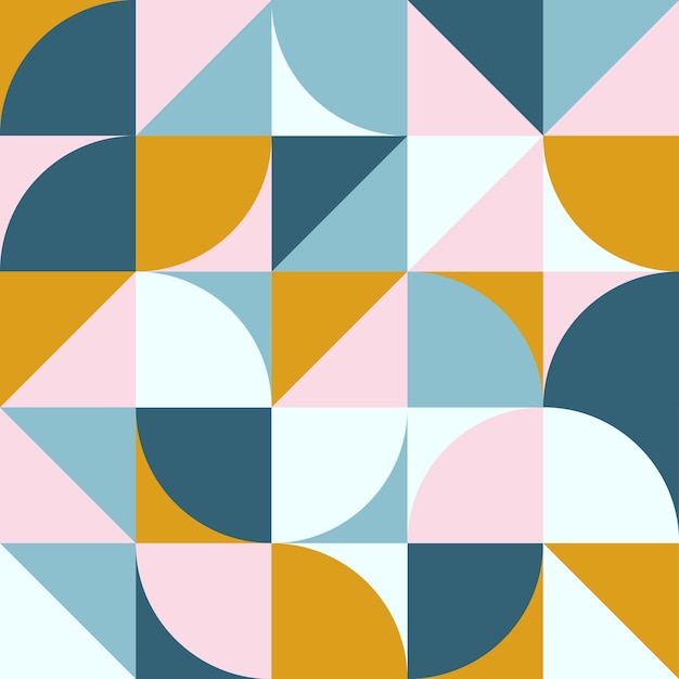 Flat geometric mosaic pattern design