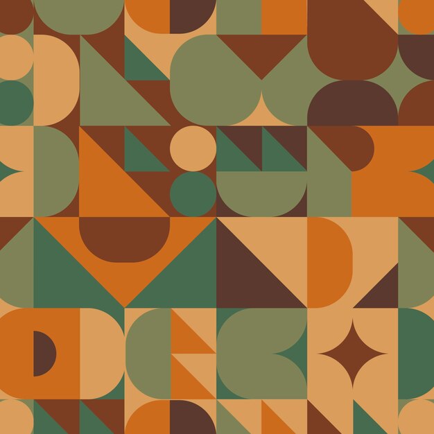 Flat geometric mosaic pattern design