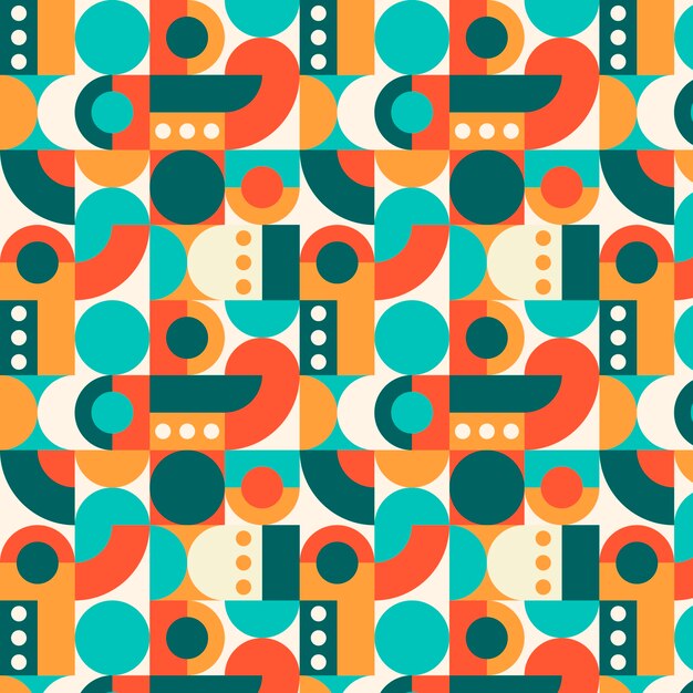 Flat geometric mosaic pattern design