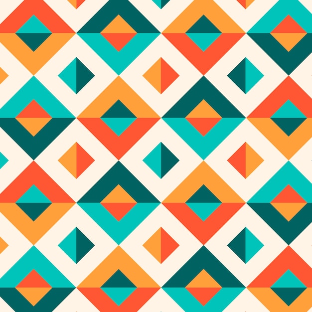 Flat geometric mosaic pattern design