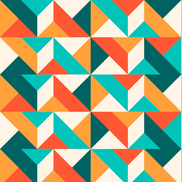 Flat geometric mosaic pattern design