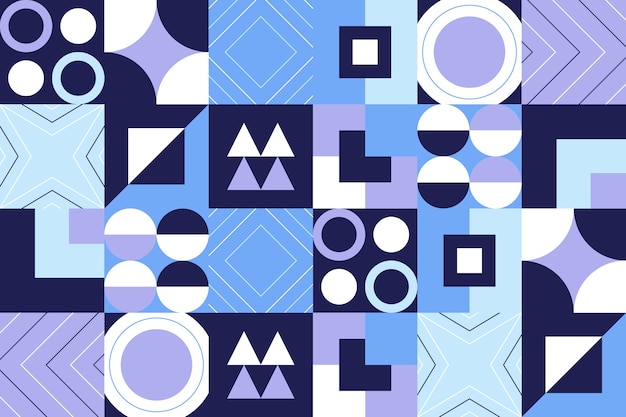 Flat geometric mosaic pattern design