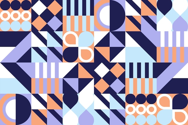 Flat geometric mosaic pattern design