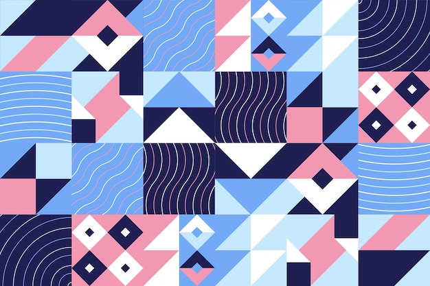 Flat geometric mosaic pattern design