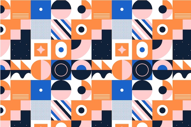 Free vector flat geometric mosaic pattern design