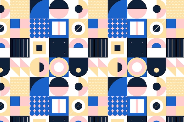 Flat geometric mosaic pattern design