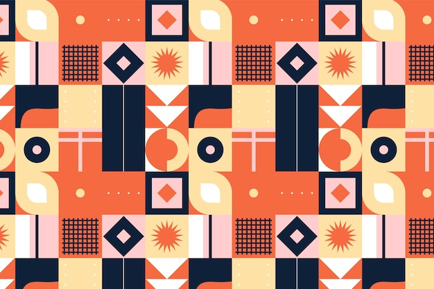 Free vector flat geometric mosaic pattern design