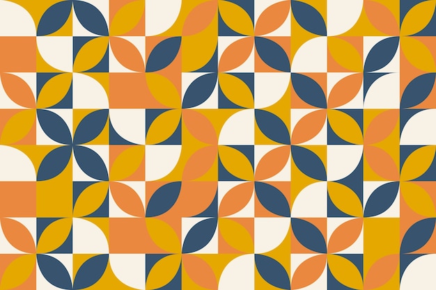 Flat geometric mosaic pattern design