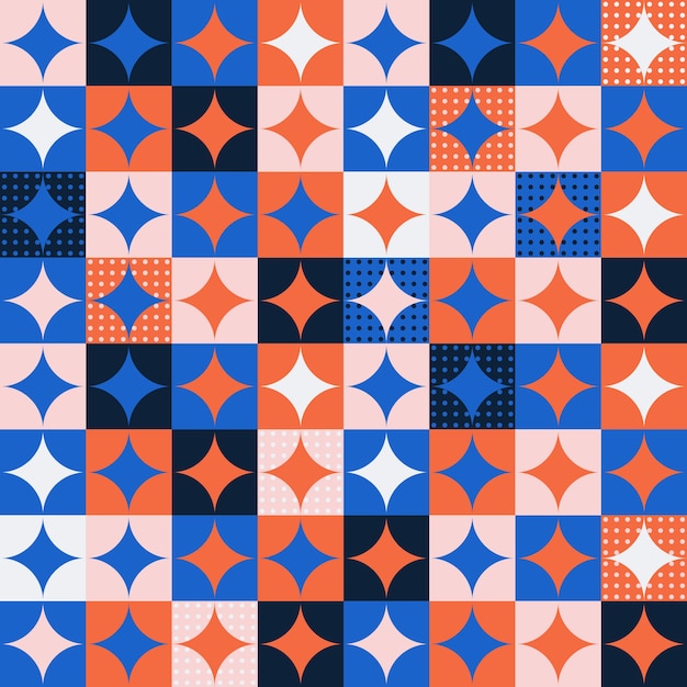 Free Vector flat geometric mosaic pattern design