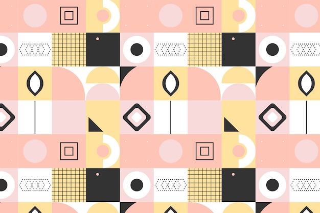 Free vector flat geometric mosaic pattern design