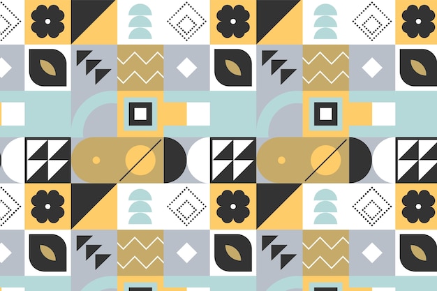 Flat geometric mosaic pattern design