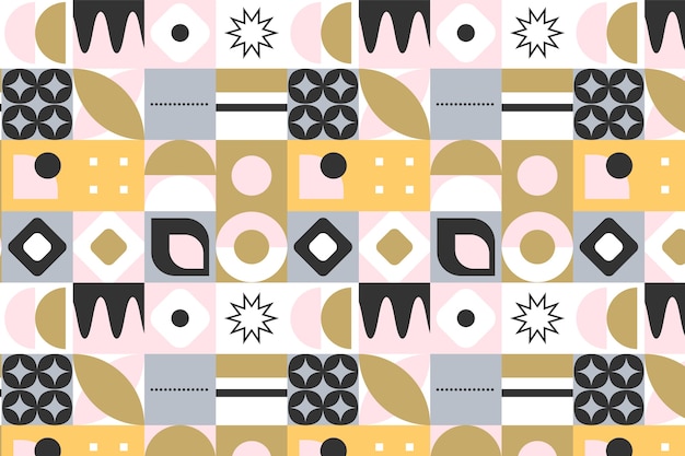 Free vector flat geometric mosaic pattern design