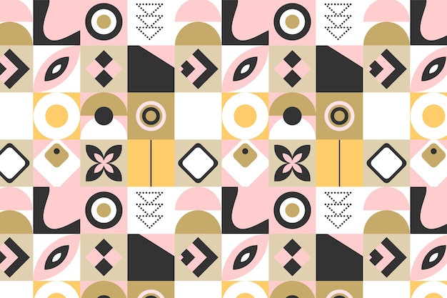 Free vector flat geometric mosaic pattern design