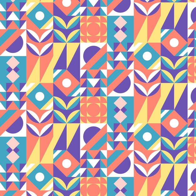 Flat geometric mosaic pattern design