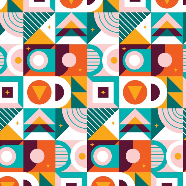 Flat geometric mosaic pattern design