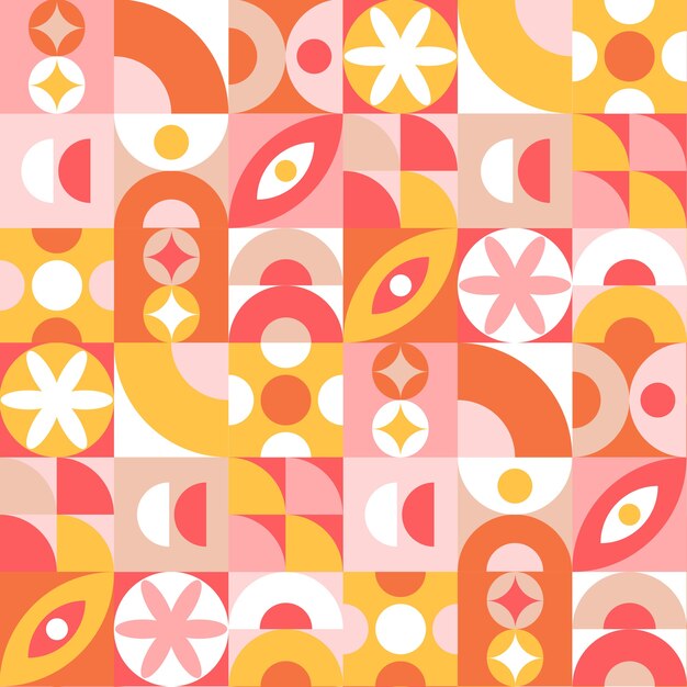 Flat geometric mosaic pattern design